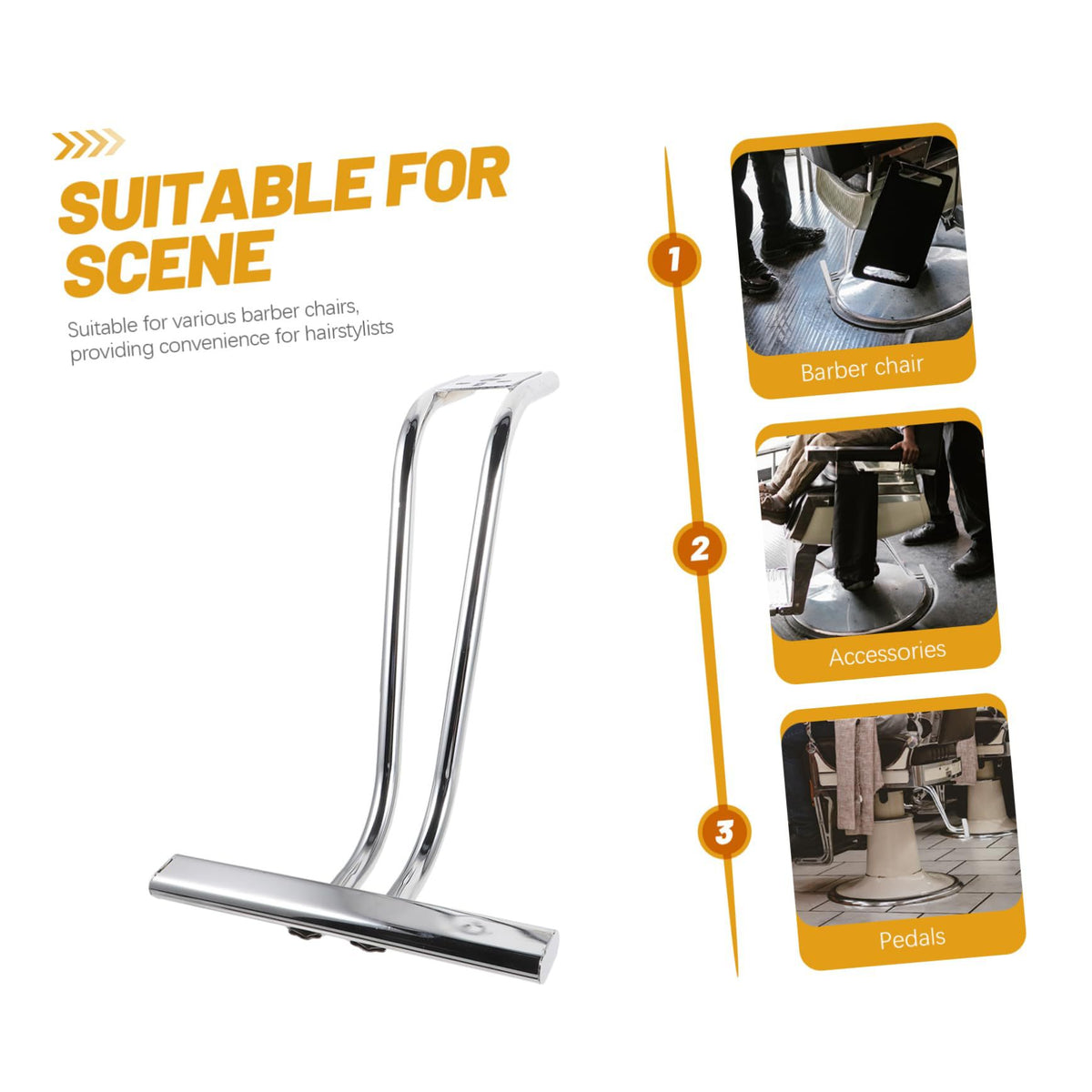 Modern Minimalist Footrest for Salon Chairs, Metal, for Commercial Use
