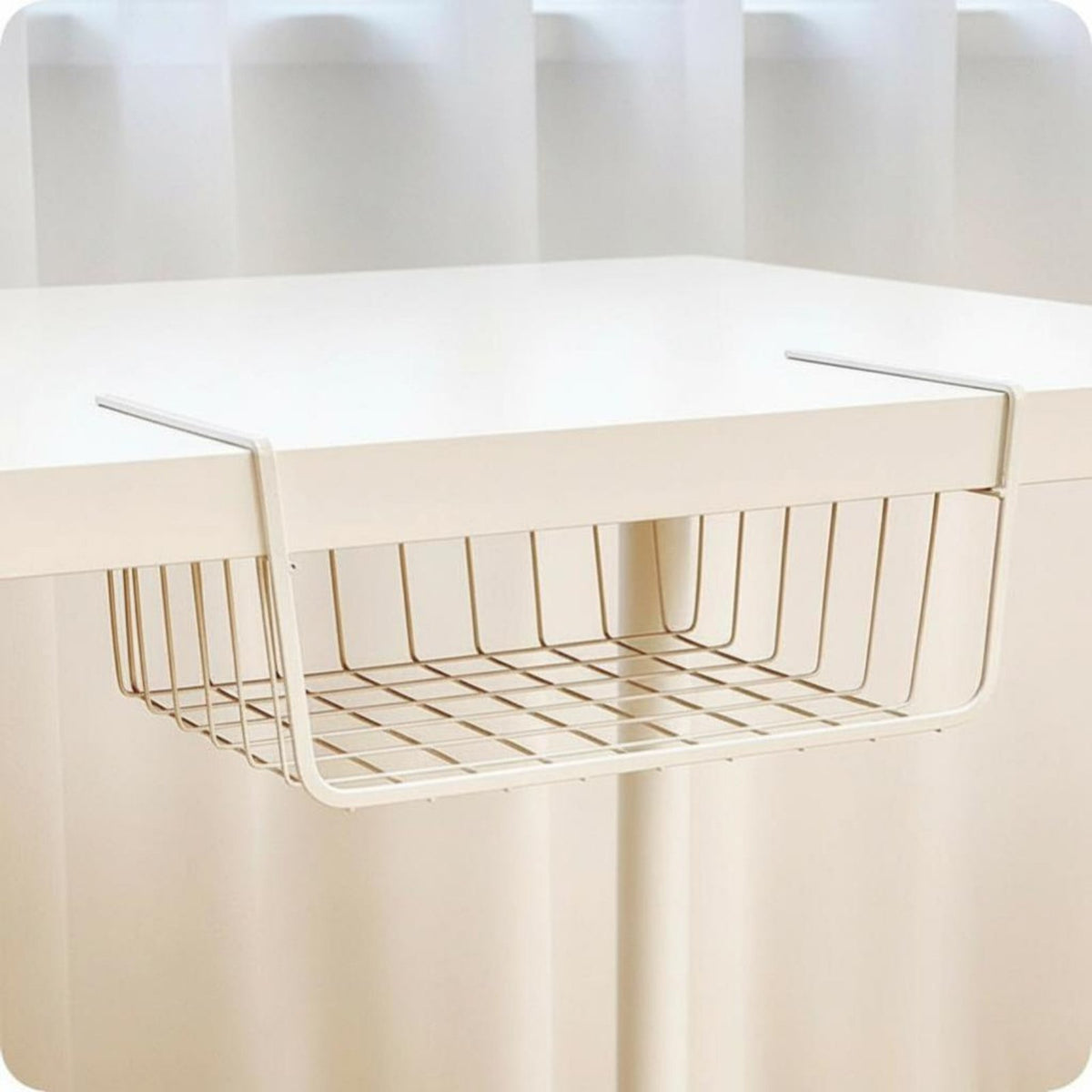 Over-the-Shelf Wire Basket Minimalist Design Desk Organizer adaptable for Closet