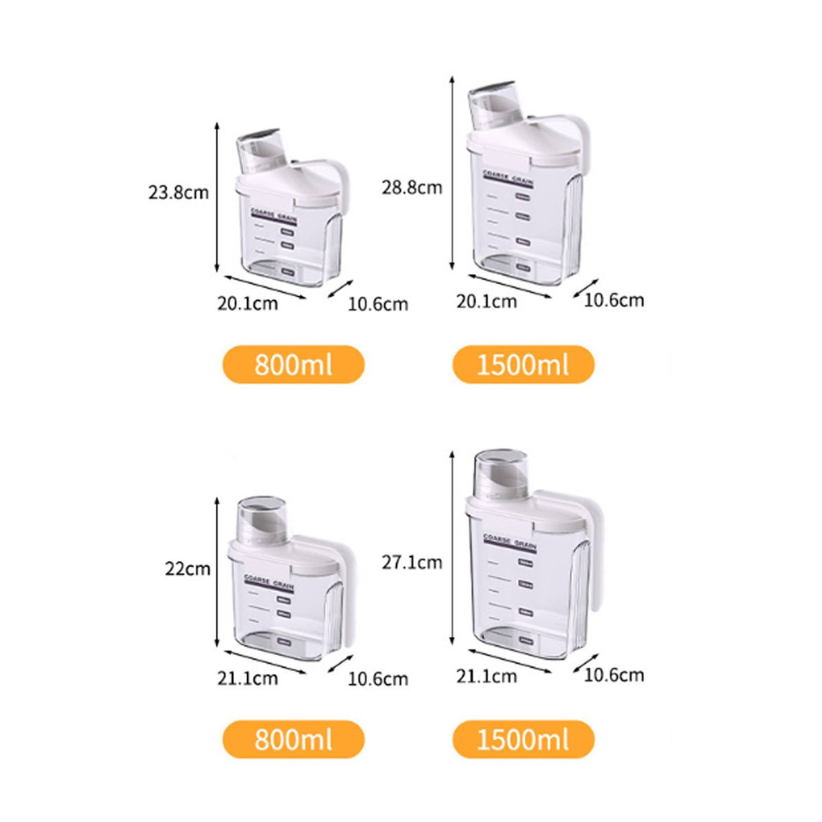 Safe Sealed Grain Dispenser Clear Body Plastic Rice Storage Bin Transparent Design for Kitchen Countertop