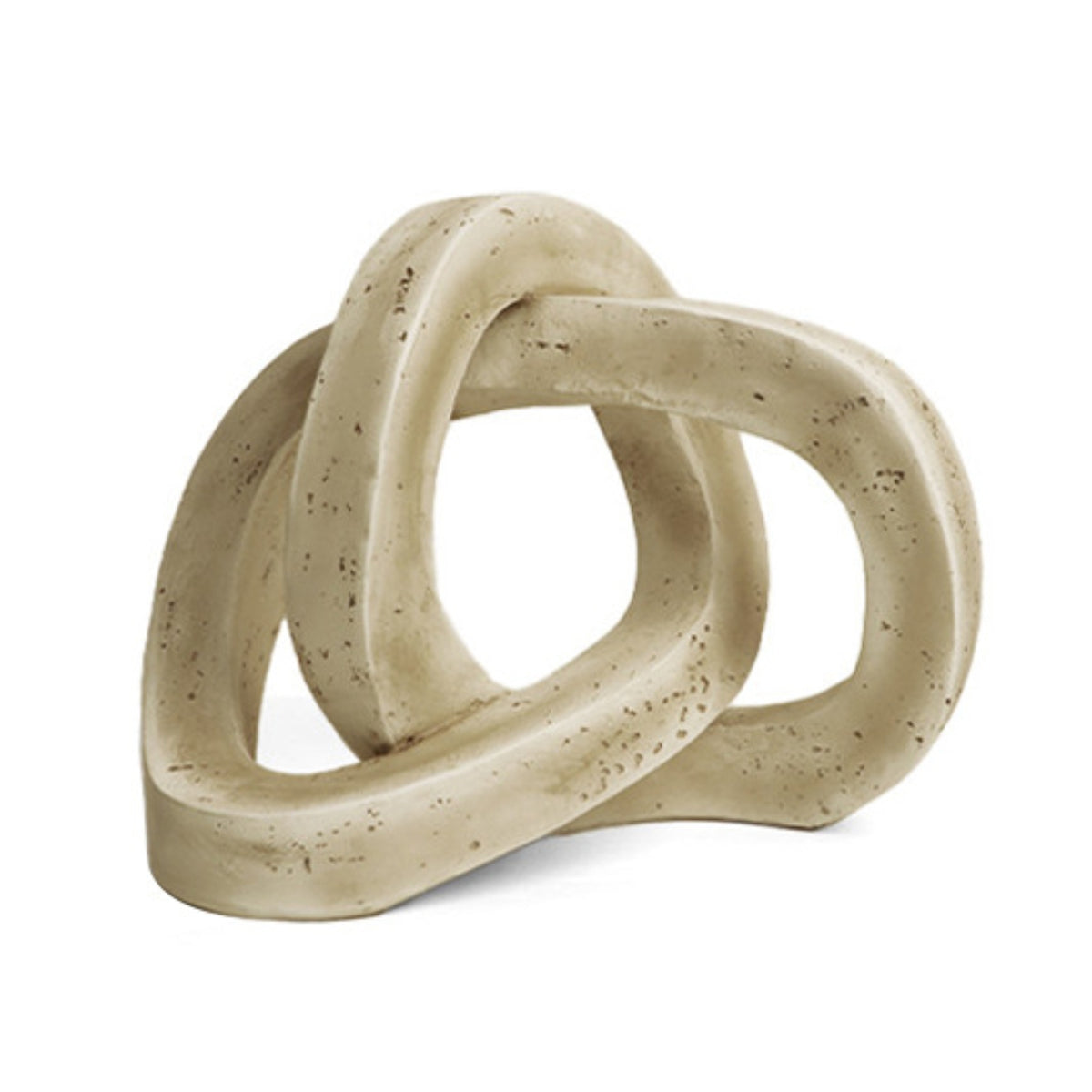 Interlocking Loop Ornament Textured Stone-Look Sculpture Stylish for Living Room