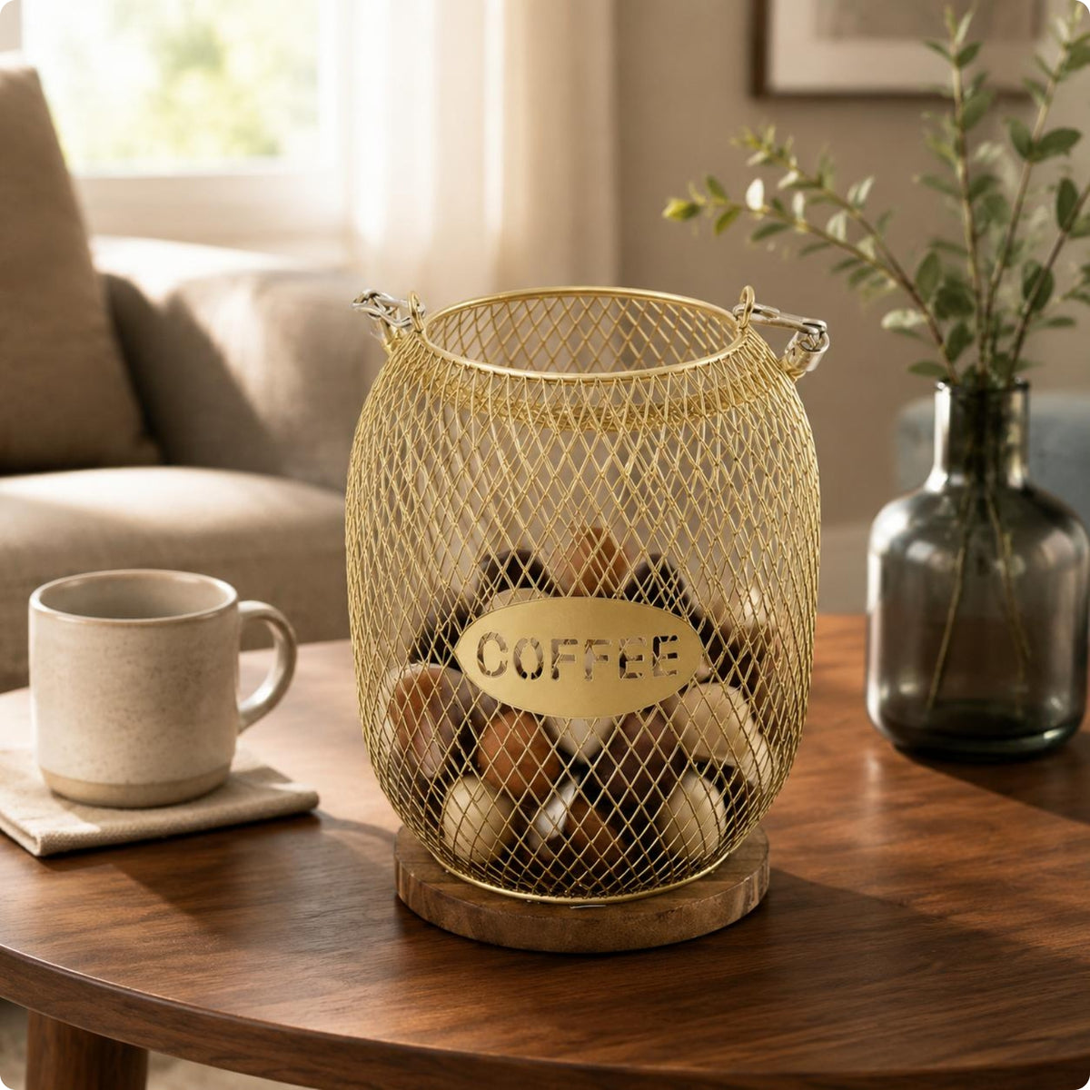 Coffee Capsule Basket Easy Reach Wire Mesh Basket Modern Decor