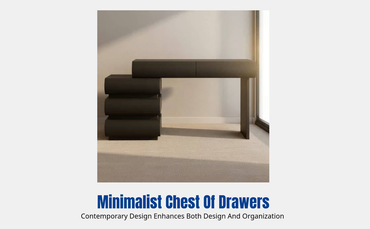 Modern Black Dressing Table, Small Apartment Bedroom Vanity, Integrated Chest of Drawers, Nordic Minimalist Design