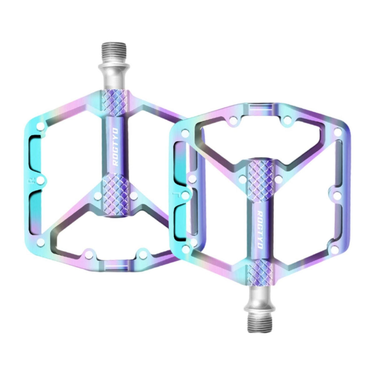 Three-Bearing Pedals with Anti-Skid Pins Aluminum Alloy Pedals with Traction Pins Wide Abrasion-Resistant for Cyclists, Commuters