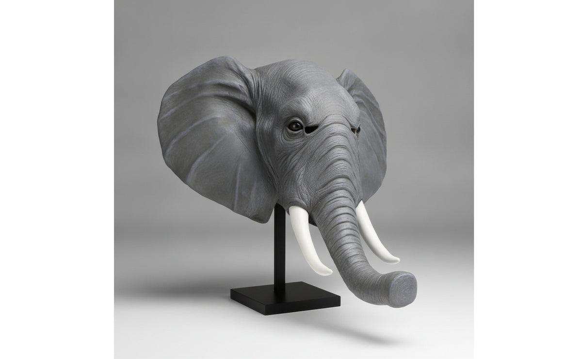 Realistic Elephant Mask Full-Head Elephant Face Mask Costume Oversized for Adults, Cosplayers, Theater