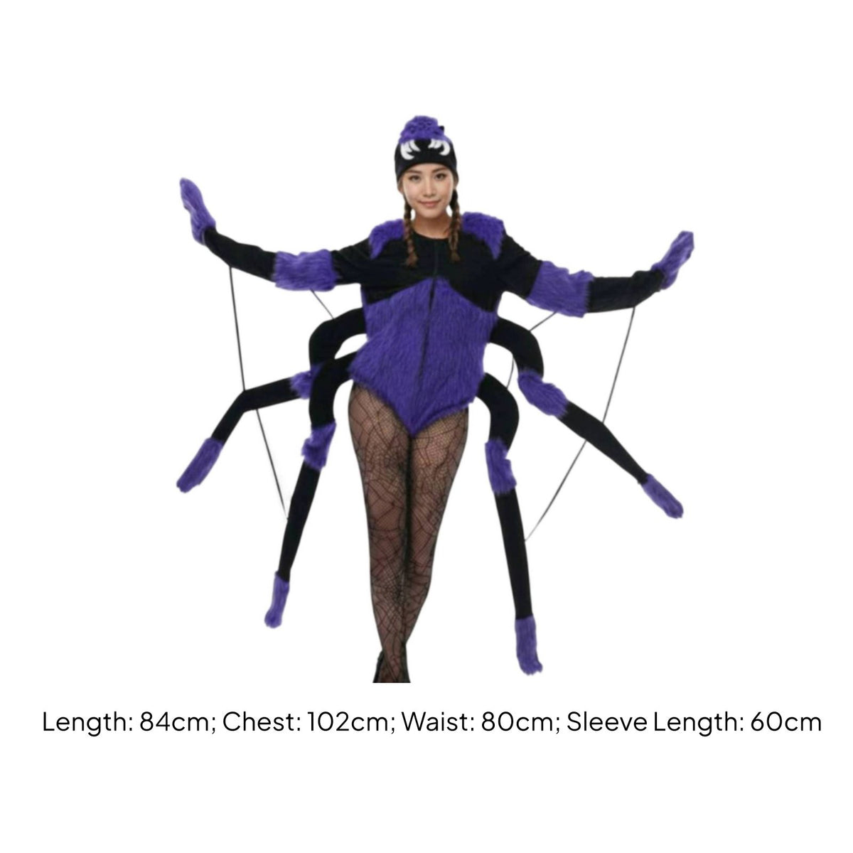 Arachnid Outfit Costume Stage Show Spider Dressbodysuit Stretch Textile-Eight-Legged Costume for Bar Event
