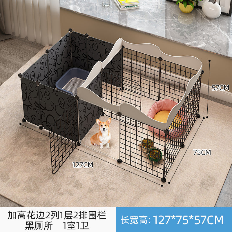 宠物围栏狗笼子围栏式狗狗栅栏室内小型犬狗笼带厕所分离训练护栏