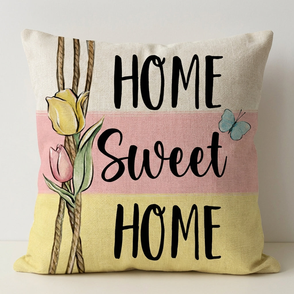 Easter Pillow Cover Peach Skin Material Easter Pillowcase Soft Material Bunny and Egg Print Pillow Sham for Kids, Homeowners, Living Room, Bedroom, Easter Party