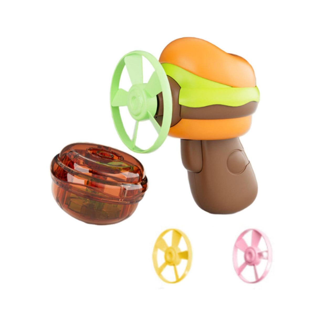 Burger Launcher with Flying Discs Outdoor Rotating Top Disc Launcher Cartoon Rotating Top Toy Colorful for Children