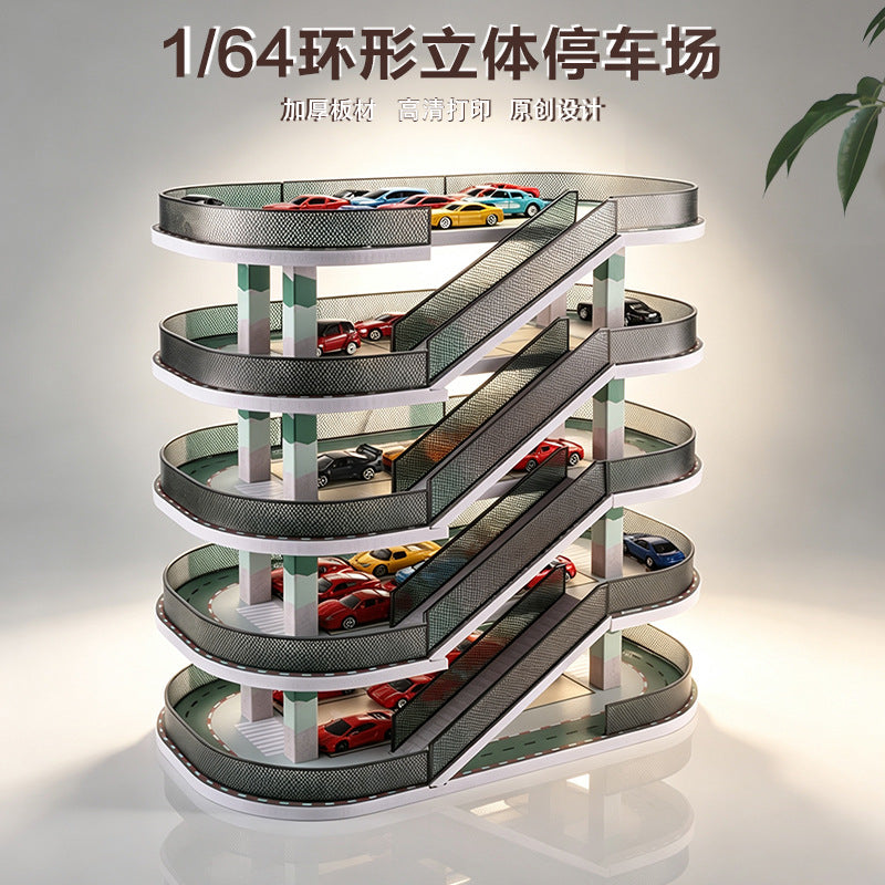 1:64 Scale Car Model Parking Lot Simulation Garage Toy Storage Rack Display Cabinet