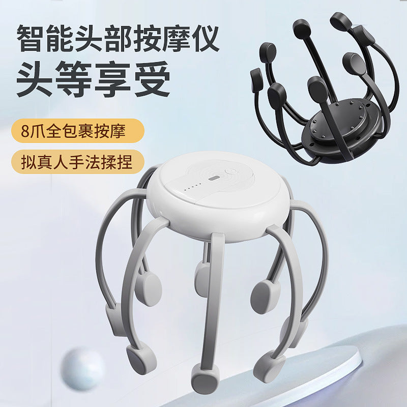 Automatic Head Massager with Vibration, 4 Speeds, Rechargeable