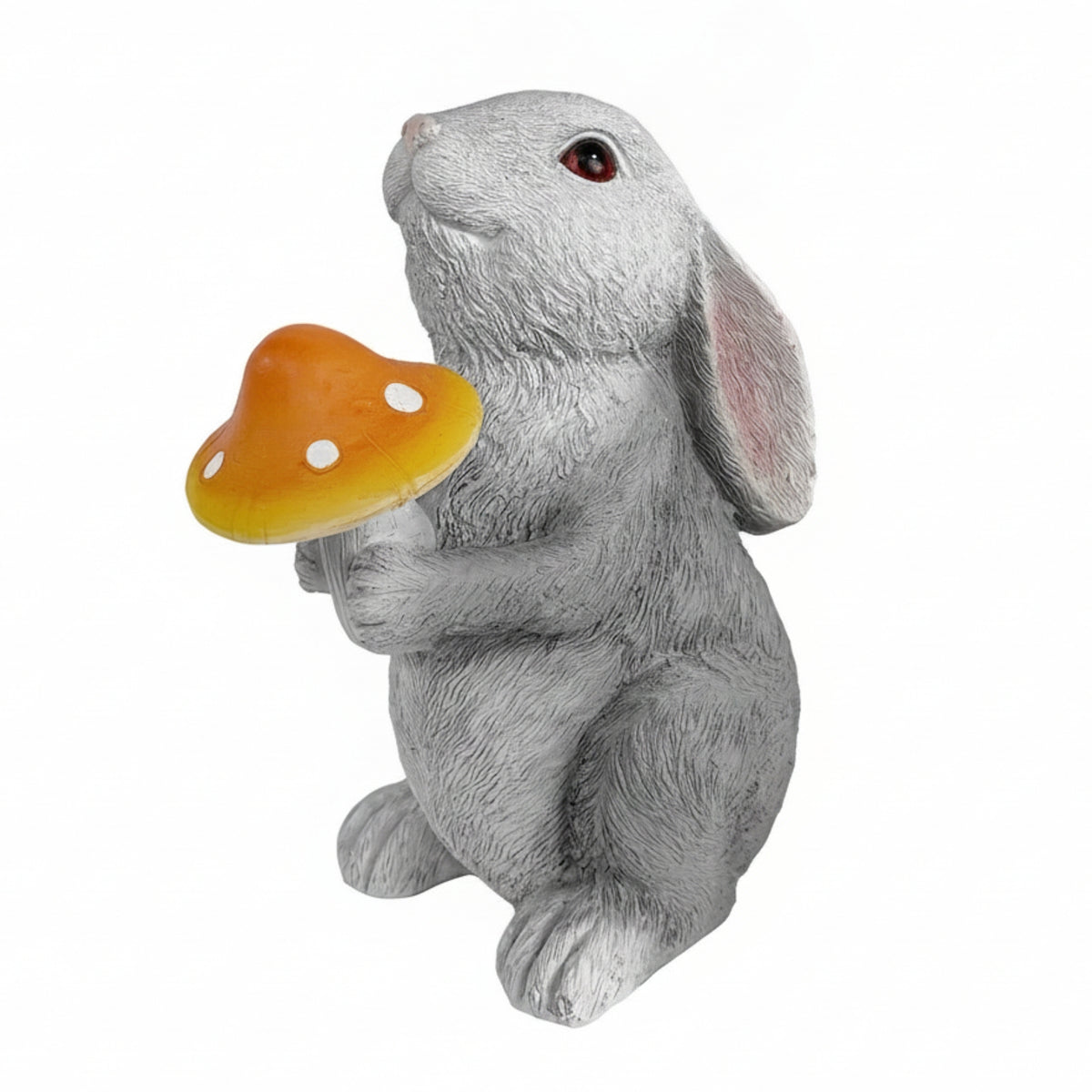 Solar Garden Statue Rabbit Ornament with Lantern LED Figurine Resin Sculpture for Yard Lawn Decoration with Solar-powered Lighting Suitable for Patio Walkway Flower Bed Outdoor Use