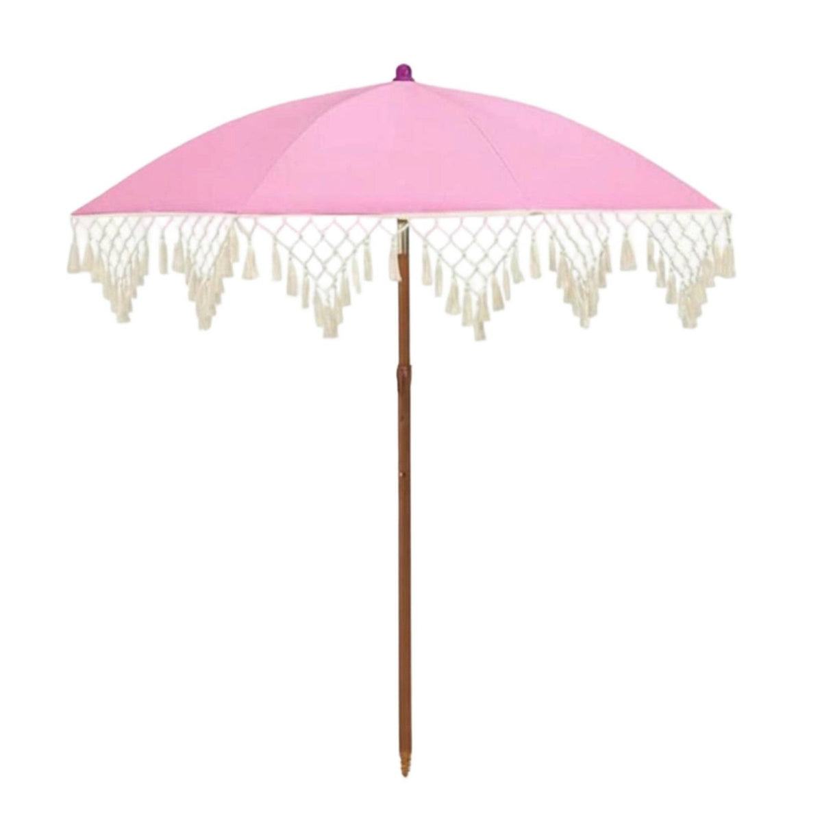 Tassel Patio Umbrella Portable Tassel Beach Umbrella Sturdy 8-Rib Construction