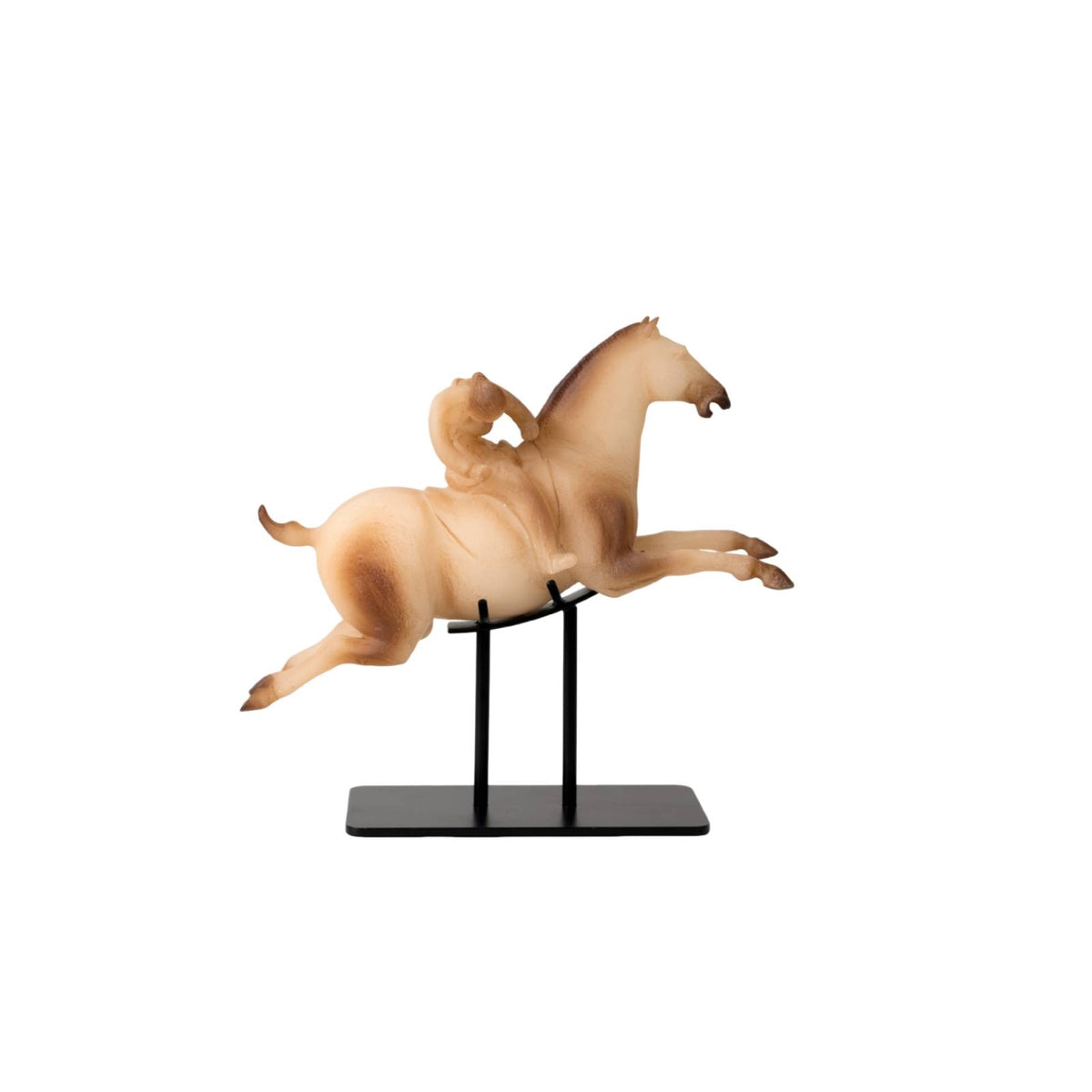 Equestrian Sport Player on Horse Equestrian Horse Statue Sculpture Sculptural Horseback Riding Ornament for Collectors, Decorators, Office