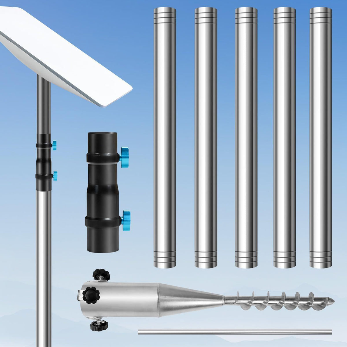 GEN 2 Stainless Steel Outdoor Ground Insert Stand Signal Support Frame Spliceable Steel Tube V2 Rack