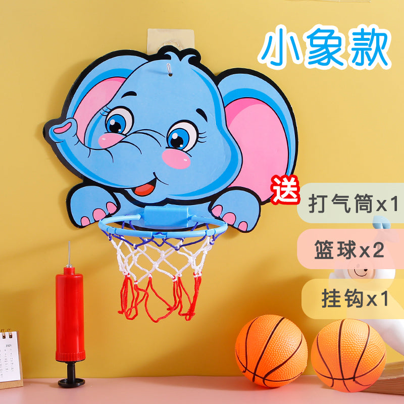 儿童篮球架免打孔室内投篮婴幼儿球类皮球幼儿园玩具壁挂式篮球框