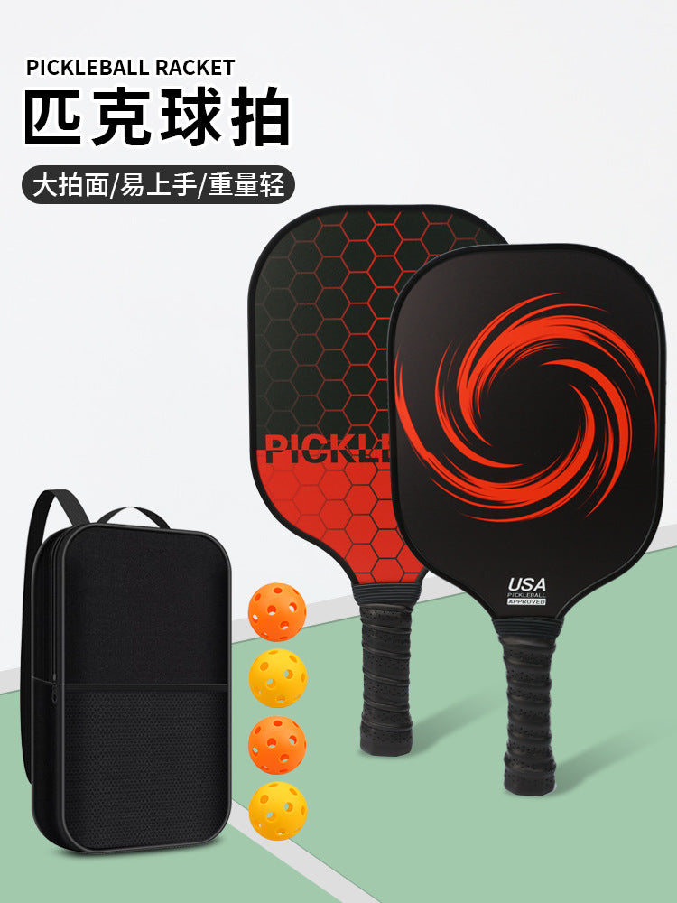 16mm Fiberglass Pickleball Paddle Set with 4 Balls and Storage Bag for Adults and Kids Outdoor Training