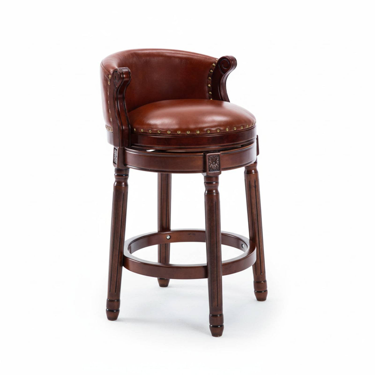 timeless design rotating Bar Stool with supportrest Vintage Design Upholstered rotating Seat support Support Counter Chair Padded padding for Adults, Homeowners, Guests, Pub, Restaurant, Bistro, Dining Room