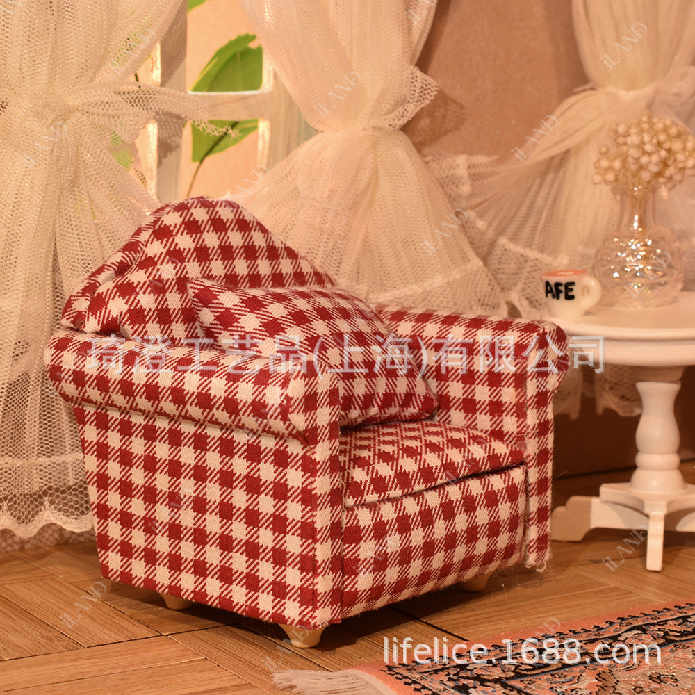 Red Plaid Sofa