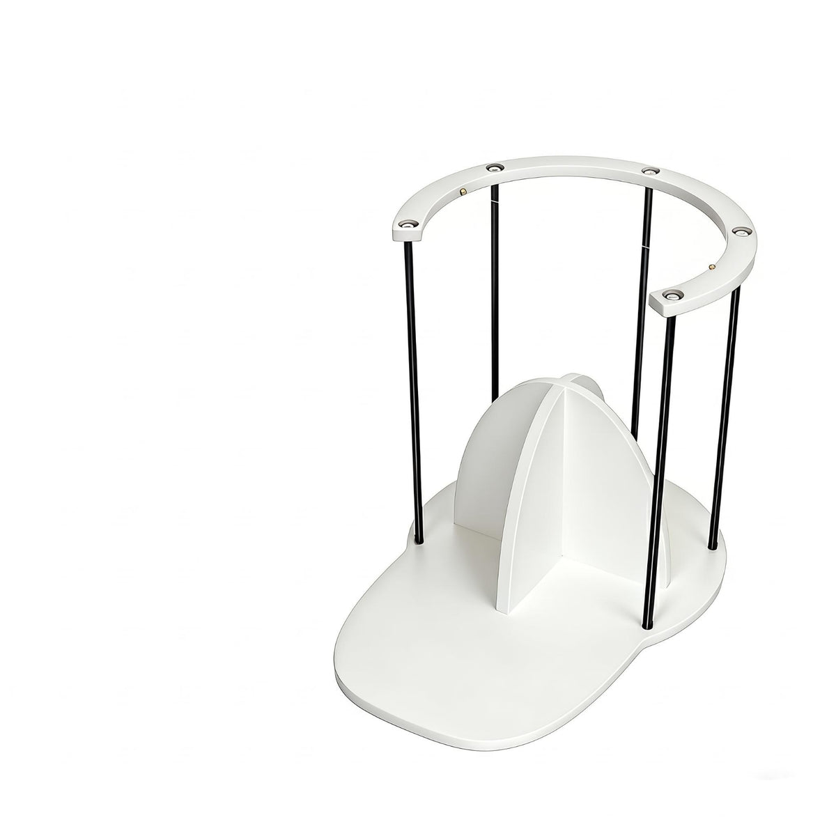 Tabletop Hat Rack Metal Frame Wooden Hat Stand Curved Top Hoop