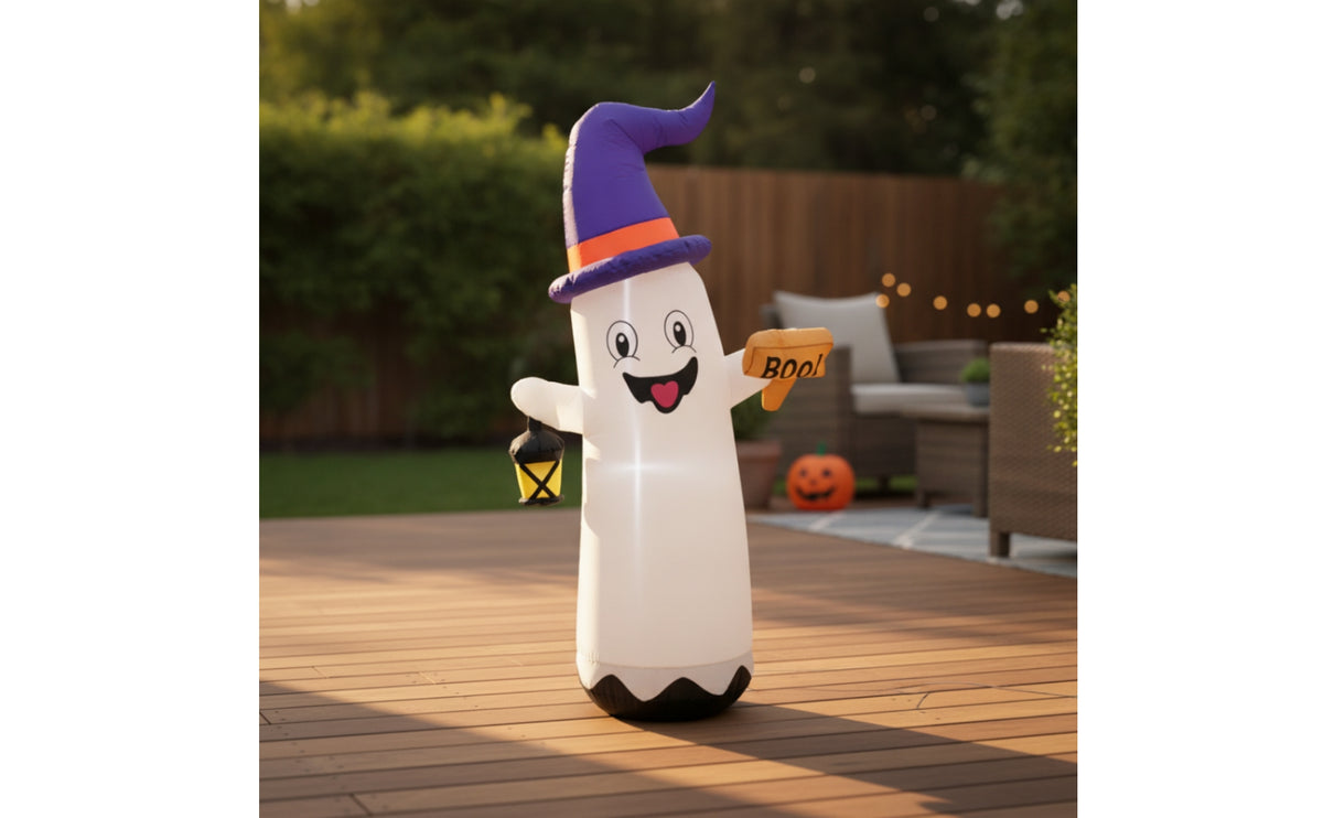 Inflatable Halloween Ghost Inflatable Quick and Easy Setup Inflatable Ghost Spooky Outdoor Decoration Smiling for Homeowners, Families, Yard, Lawn, Porch