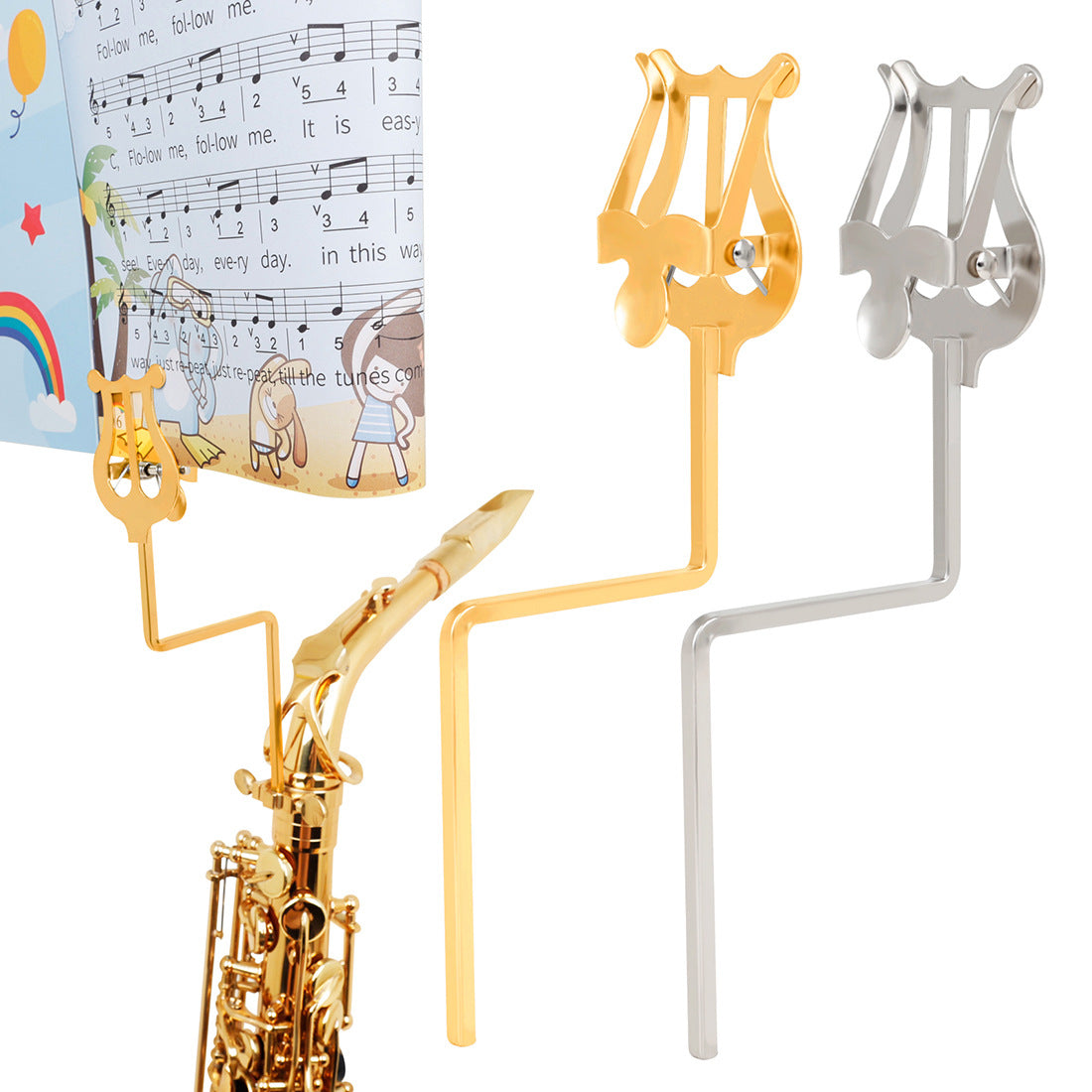 Portable Marching Lyre Sheet Music Holder with Sliding Adjustment