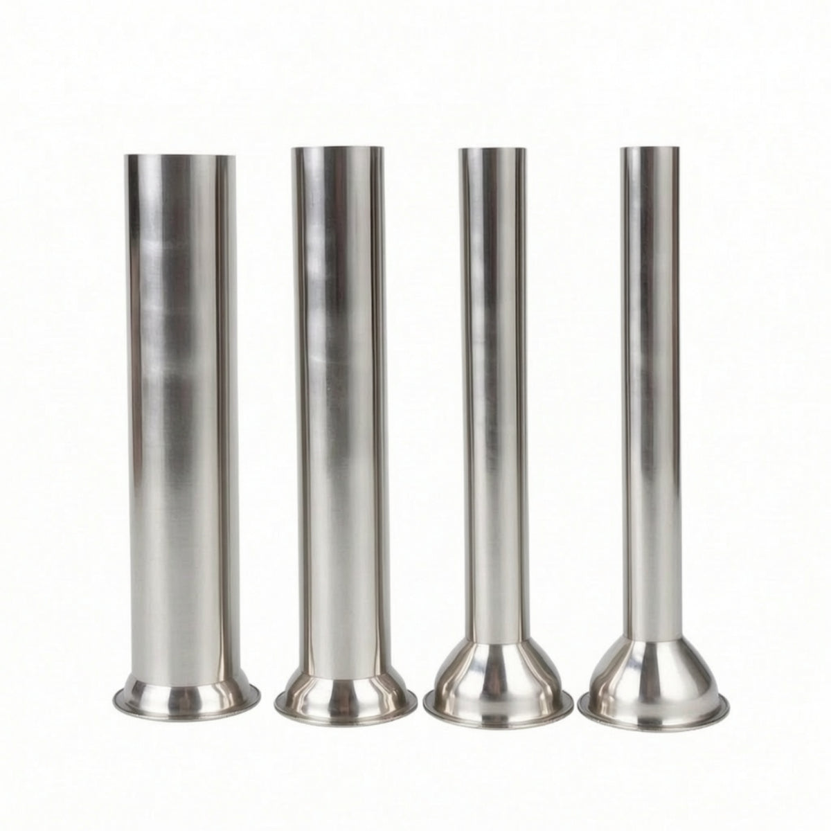 4 Pieces Stainless Steel Sausage Stuffing Funnel Compatible Sausage Stuffer Attachment Polished Kitchen Tool Universal for Butchers