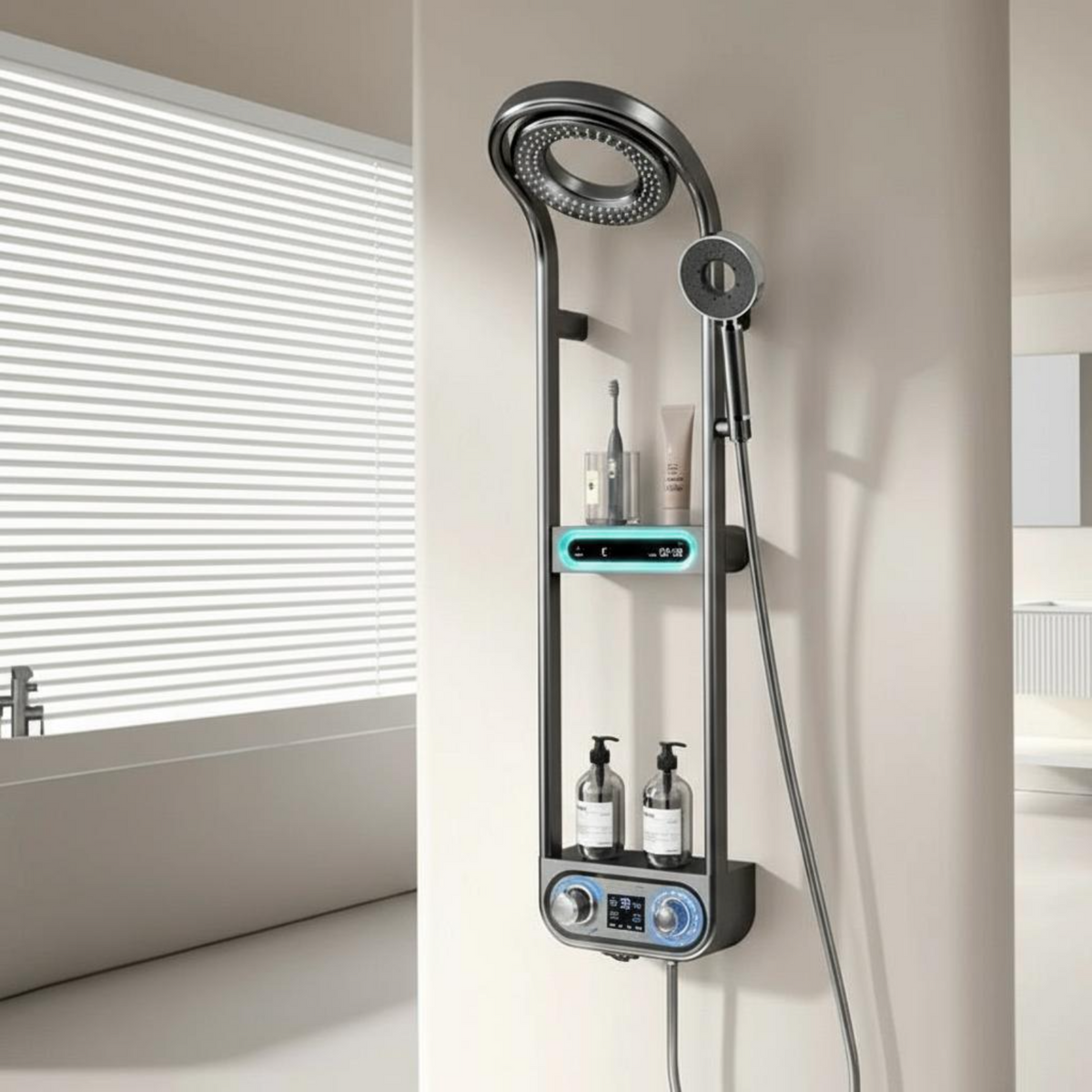 360° rotating rainfall shower head
