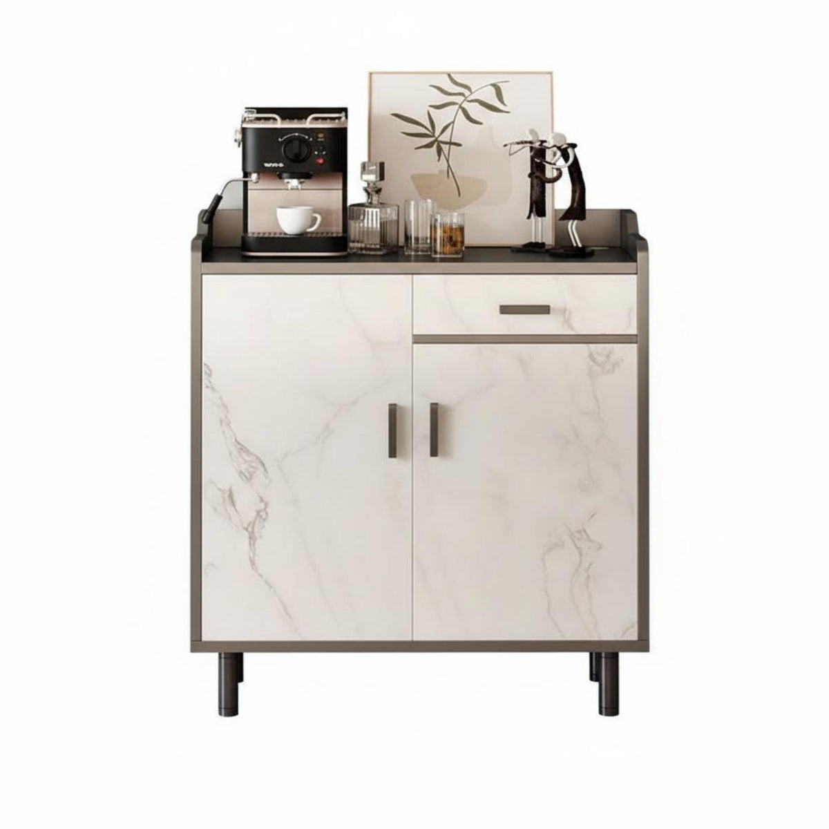 Modern Buffet Cabinet Sturdy Construction Dining Room Storage Cabinet Multi-Compartment Standing Credenza for Families, Adults, Entryway, Hallway