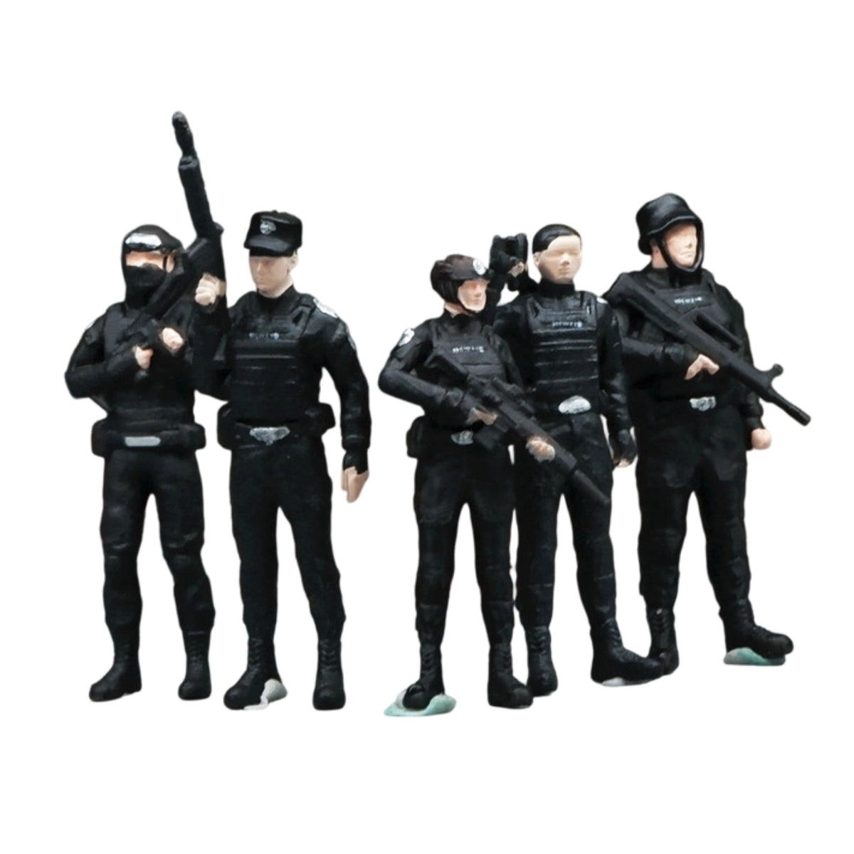 5 Pieces Hand-Painted Police Officer Miniature Figure Miniature Police Figures Detailed Diorama Figure Realistic for Collectors