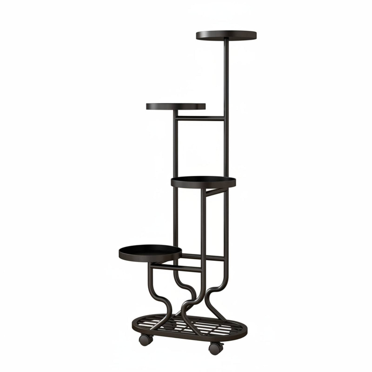 Multi-Tier Plant Stand Movable plant Pot Rack Floor-Standing for Corner areas