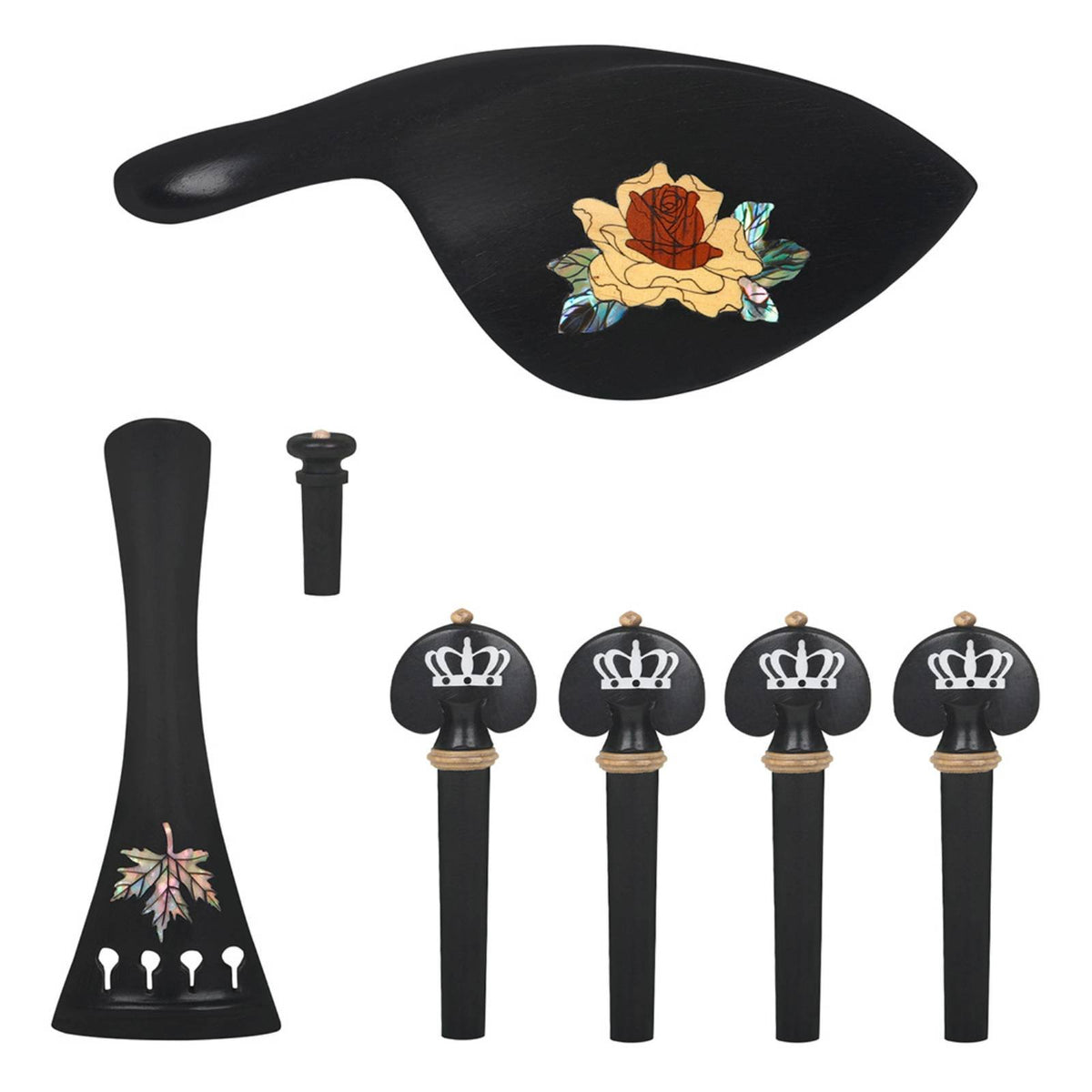 4/4 Violin Parts Set Handmade Wood Violin Accessory Set Easy Installation