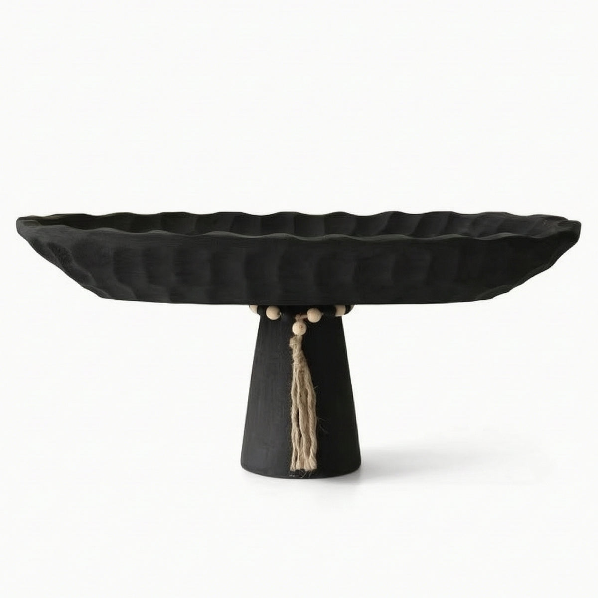 Pedestal Tray Decorative Fruit Bowl with Pedestal Textured Footed Bowl for Simplicity Lovers, Entryway