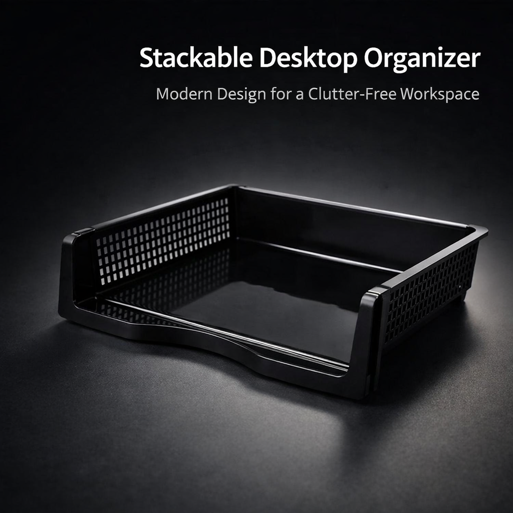 Desk Storage File Organizer, Stackable Desktop Document Holder for Students Study Room, Office Workspace Rack for Papers