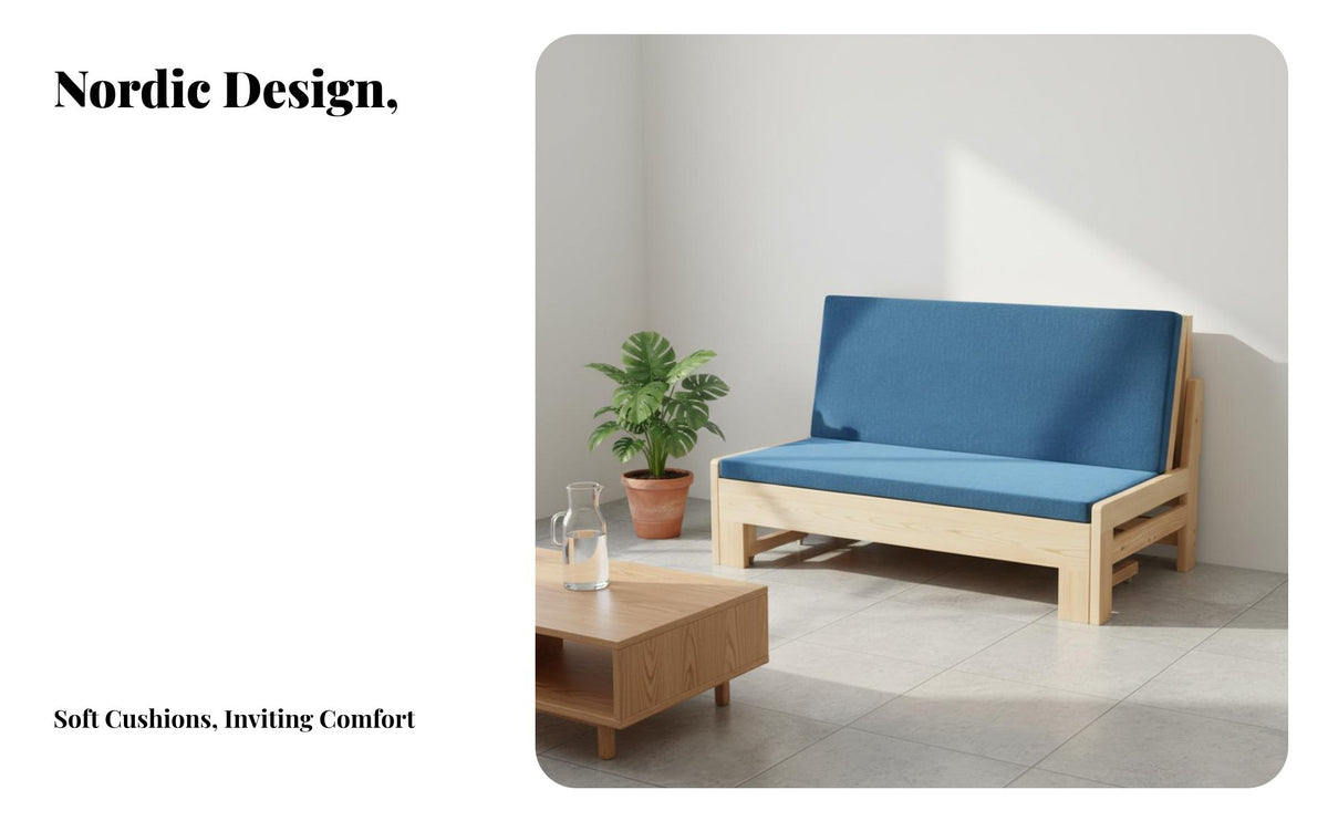 Foldable Design Wooden Frame Pull-expandable Sleeper 2-in-1 Function transformable Loveseat Bed Space-Saving Living Room Furniture Sturdy Construction for Apartment Dwellers, Students, Hosts, Small Spaces, Balcony, Studio