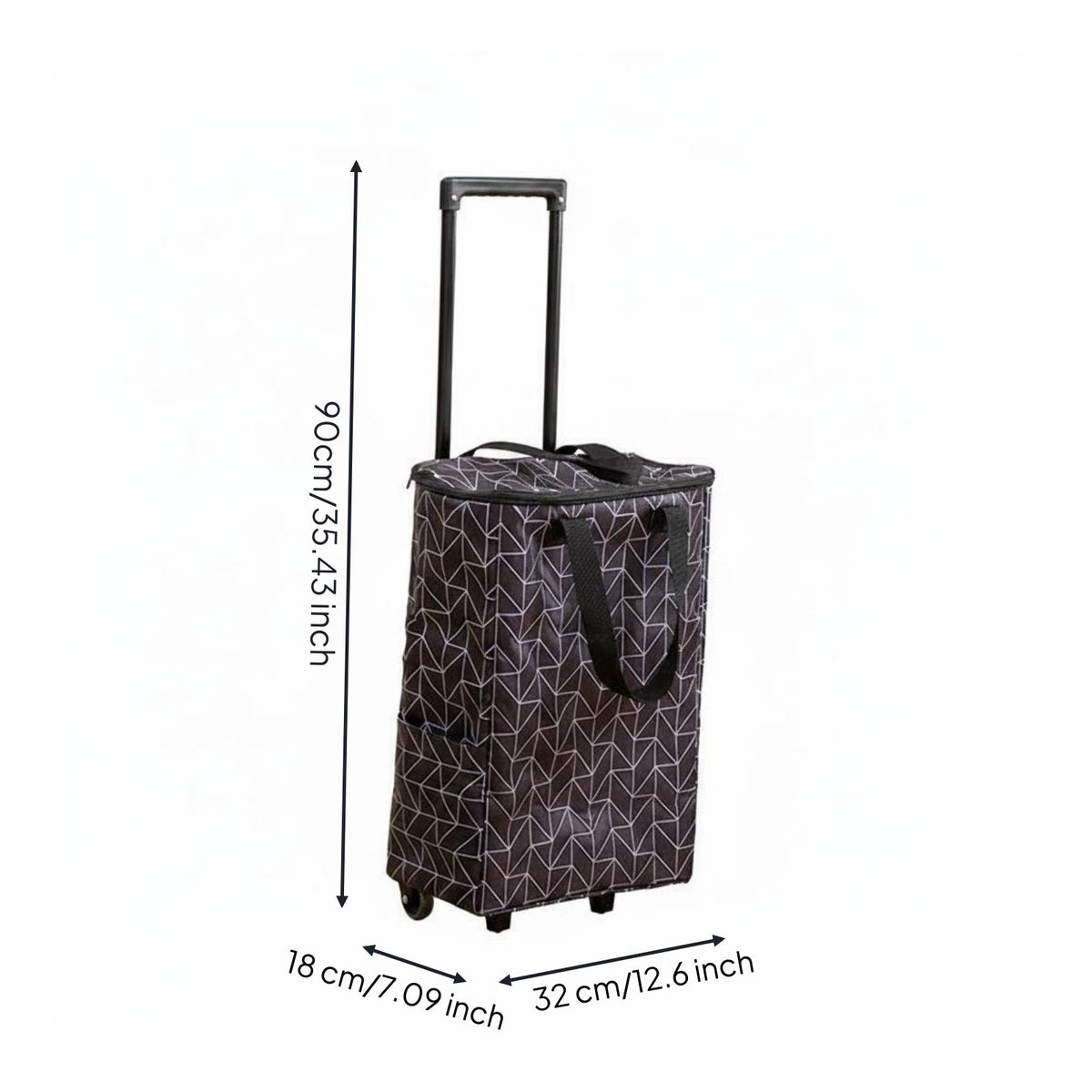 Grocery Trolley with Wheels Multi-Functional Foldable Utility Cart