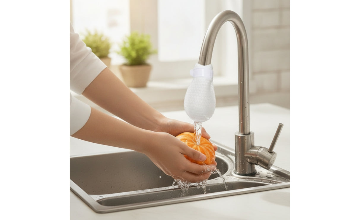 100 Pieces Faucet Strainer Bag with Tie Straps Sediment-Trapping Faucet Strainer Bag with Ties Reusable Pouch with Ties for Kitchen Sink