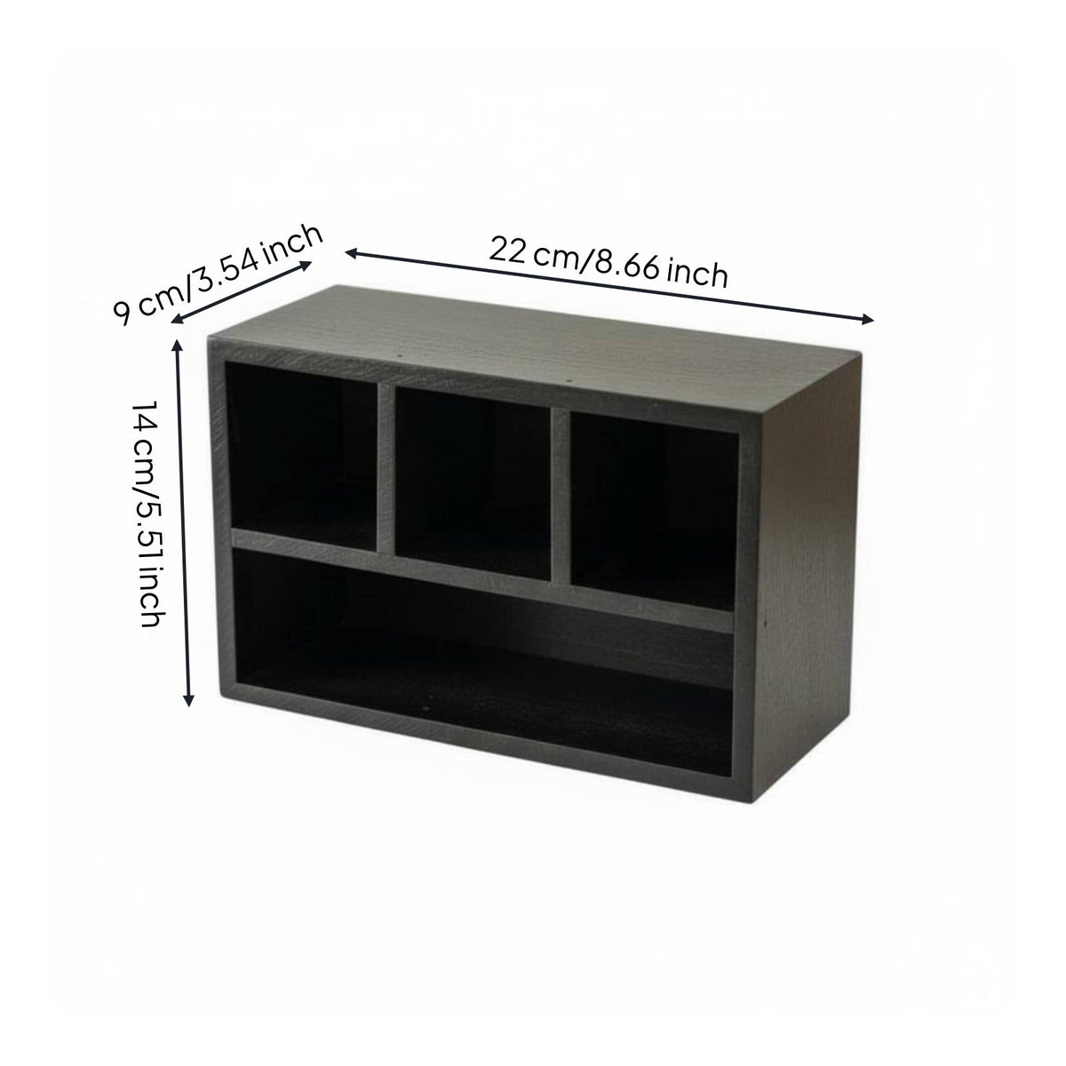 Wooden Desktop Storage Box Solid Wood Construction for Office, Women, Collectors