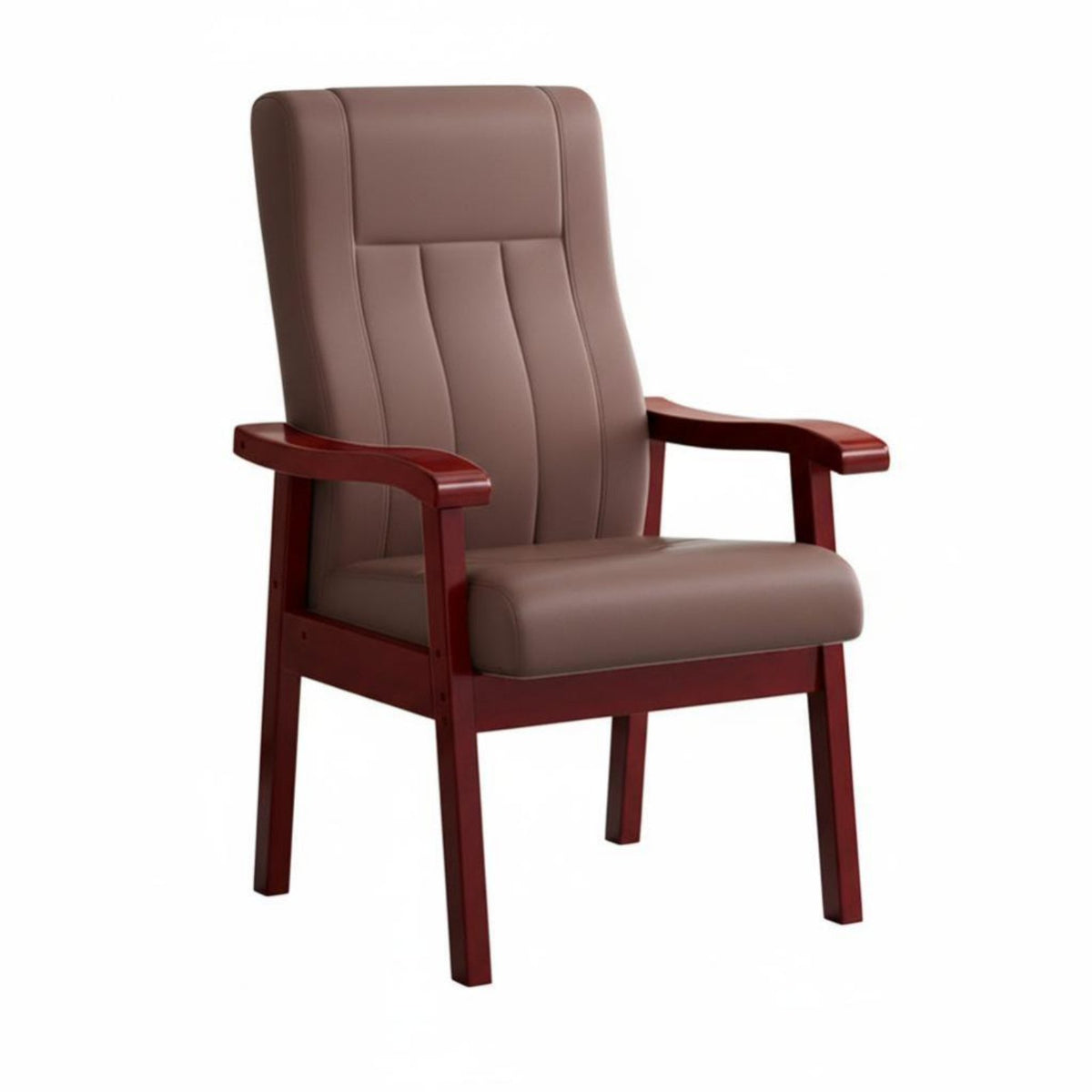 Padded High-Back Chair Sturdy Frame Heavy-Duty Padded Armchair Ergonomic Comfort