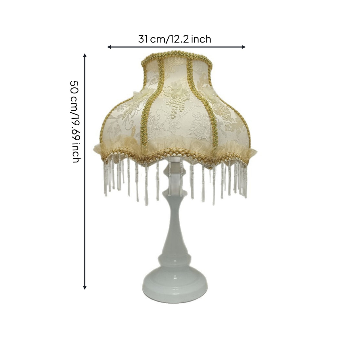 Table Lamp with Textile Shade Decorative Bedside Table Lamp Floral Warm for Bedroom, Reading Corner