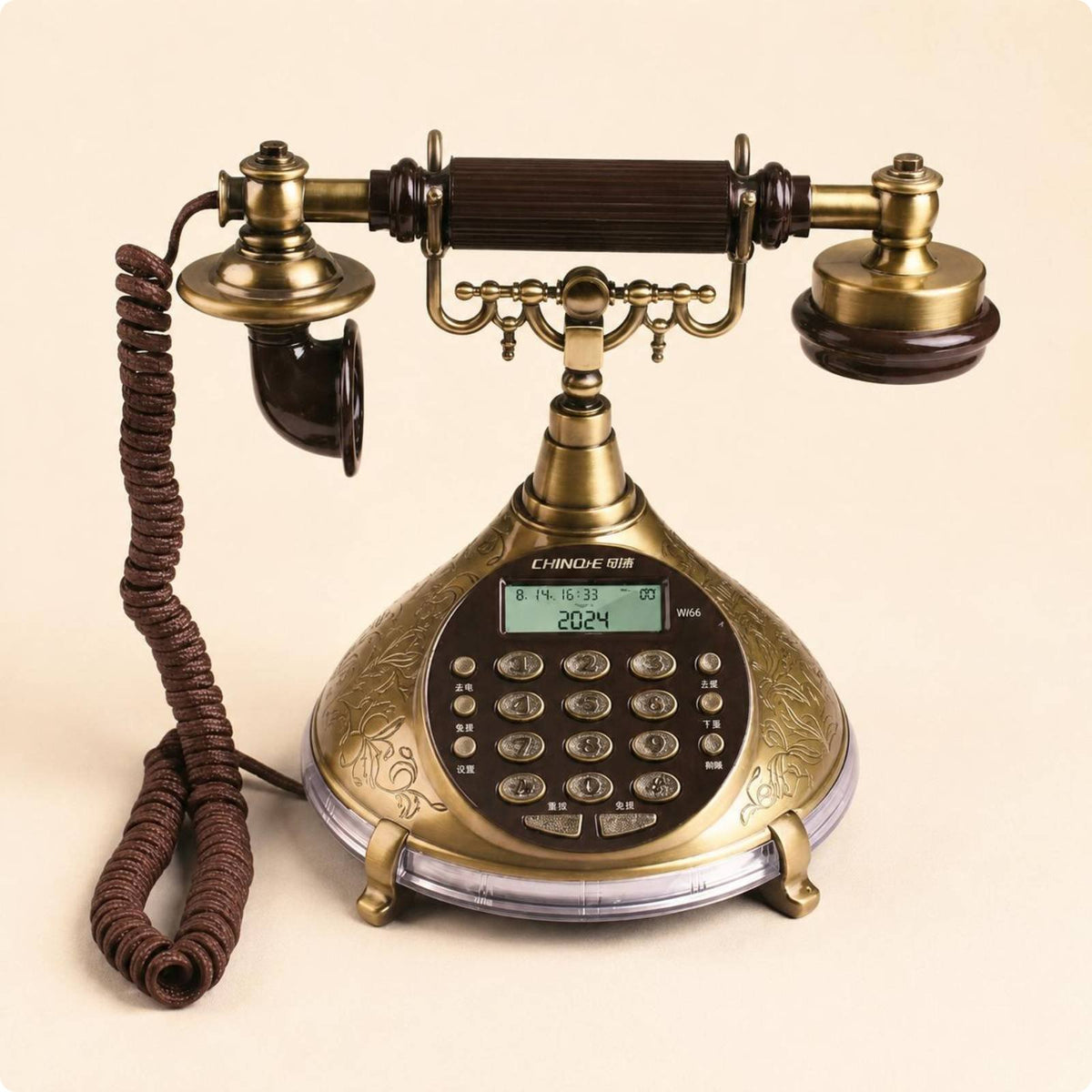 Decorative Landline Telephone Retro Design Antique Landline Phone Handset Keypad