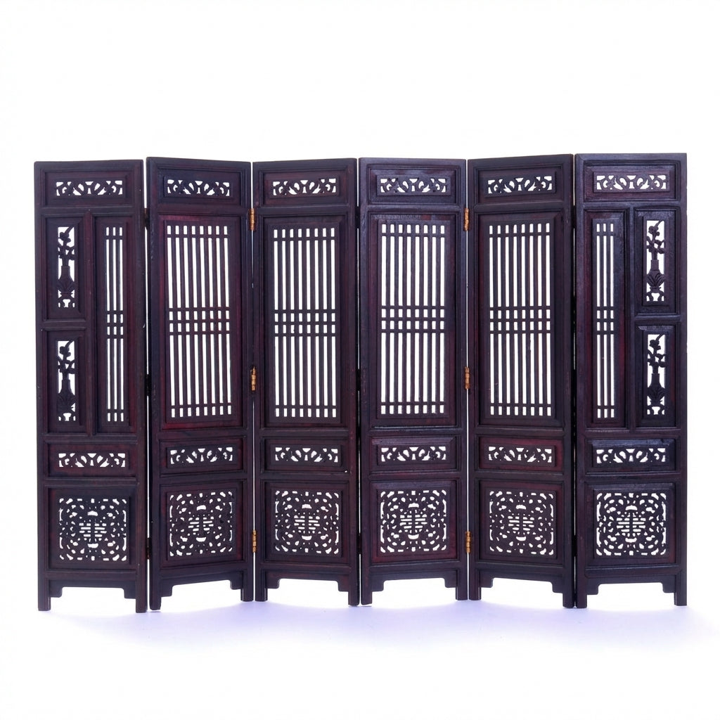 Rosewood Miniature Folding Screen, Wooden Folding Screen Divider Table Ornament, Chinese Traditional Mini Folding Screen Deco