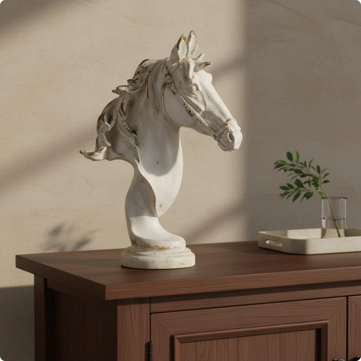 Horse Bust Sculpture Desktop Display Horse Head Bust Resin Look for Hotel Lobby
