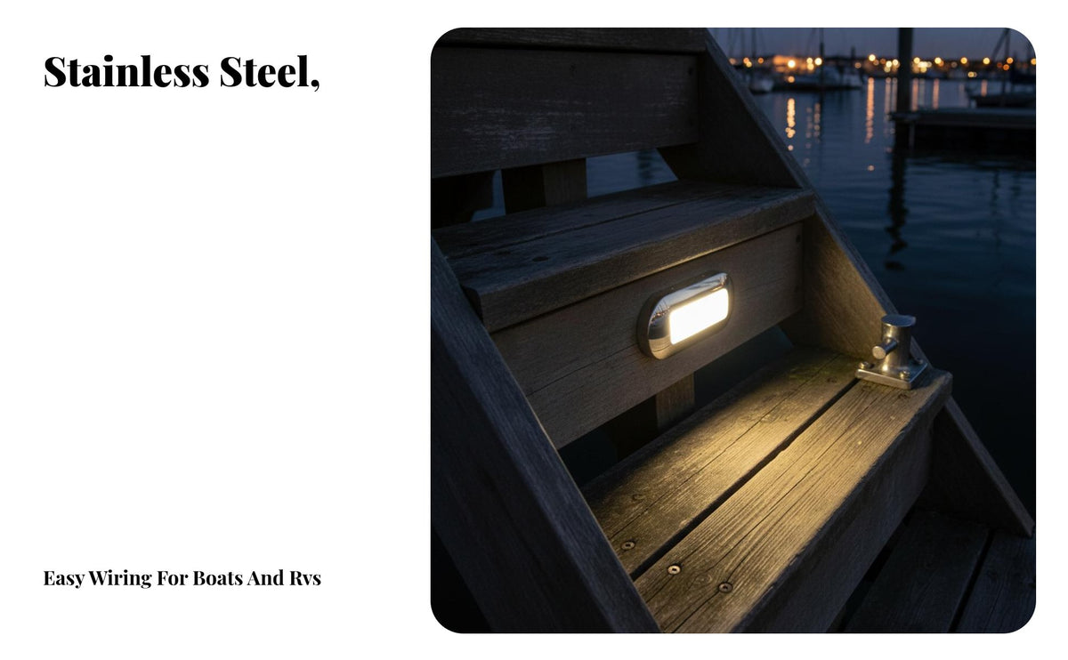 Illuminating Stair Light IP67 Waterproof 12V Illuminating Courtesy Light Vehicle Lighting Stainless Steel Flush Mount