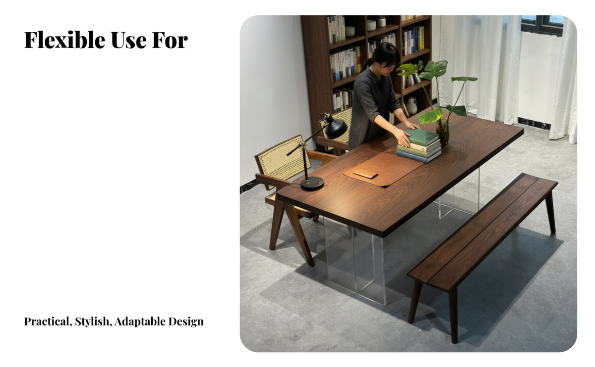 Multi-Purpose Black Walnut Desk Top Long-Lasting Solid Wood Tabletop Solid Wood Table Top for Woodworkers, Interior Designers, Office Workers, Bar, Restaurant, Workshop, Laundry Room