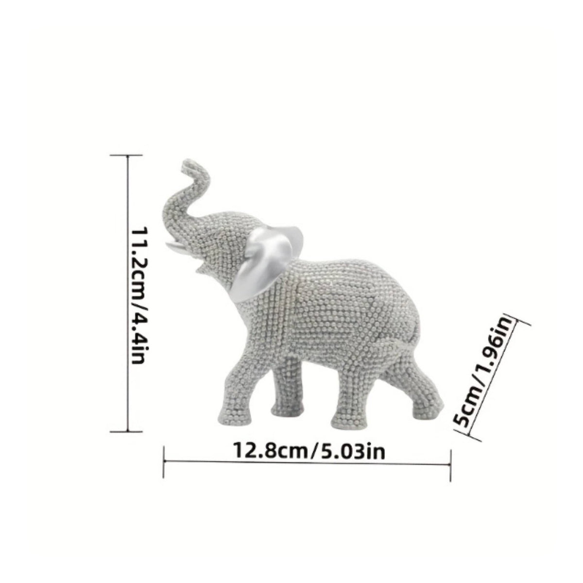 Beaded Elephant Statue Good Luck Home Decor Protection for Desktop