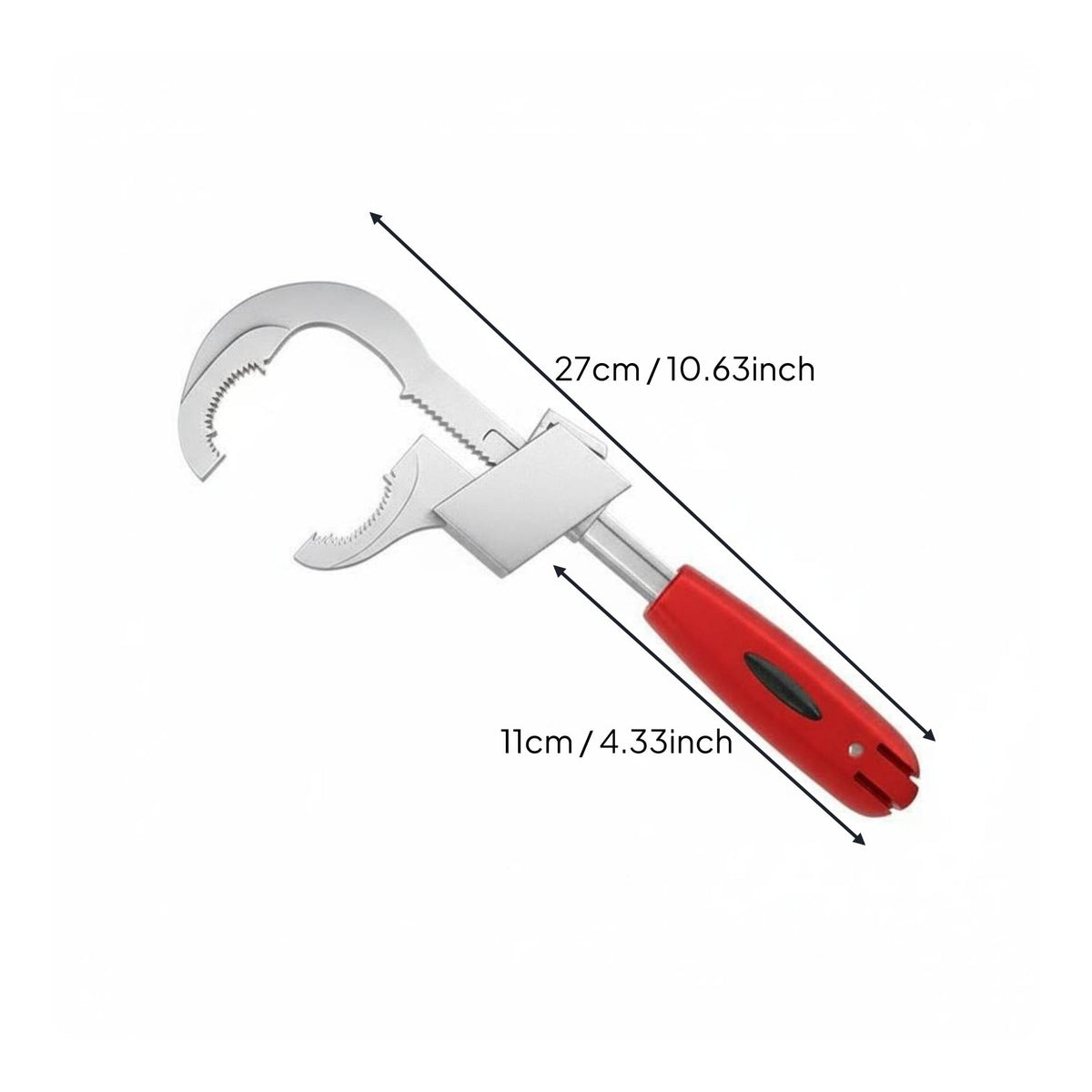 Multi-Functional Large Opening Bathroom Wrench Long-Lasting and Sturdy Multifunctional Sink Wrench Interchangeable Heads Universal Faucet Installer Tool Lightweight Aluminum Alloy for DIY Enthusiasts, Plumbers, Kitchen