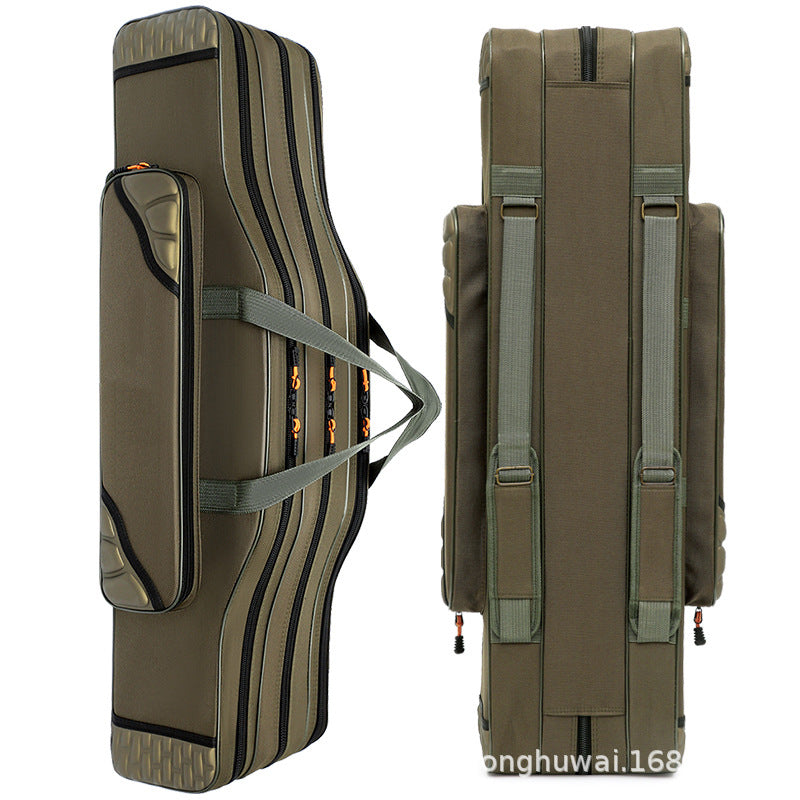 Canvas Fishing Rod Bag with Multiple Compartments