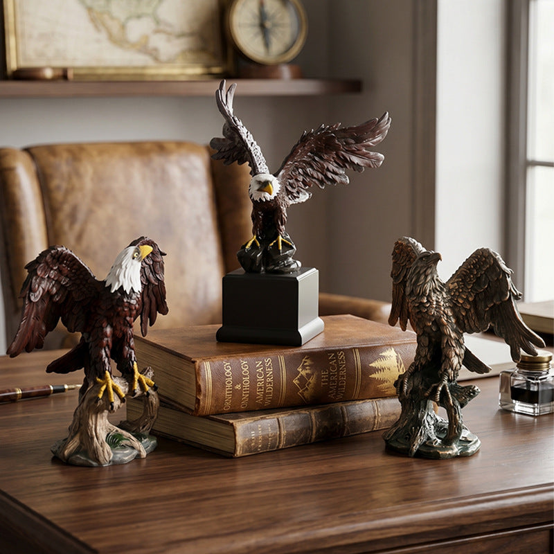 Vintage Resin Eagle Statue for Home Decor