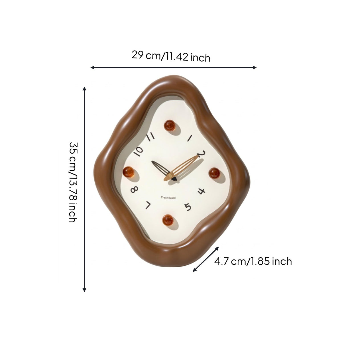 Wavy Wall Timepiece Decorative Natural Wall Timepiece Easy to Read