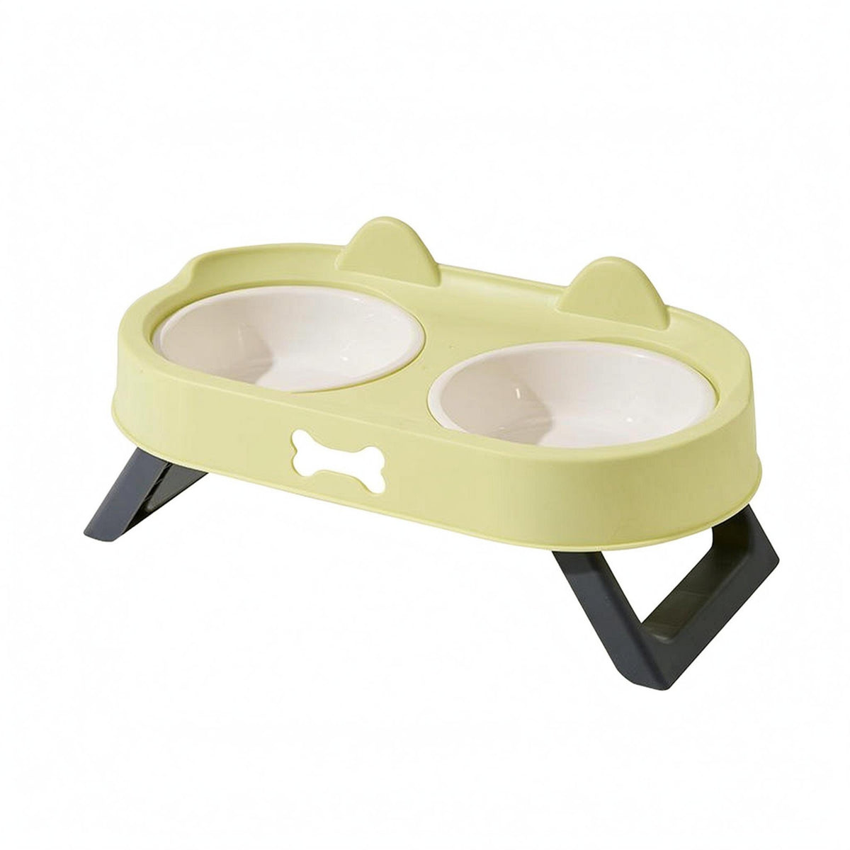 Raised Pet Feeding Station Plastic Double Pet Bowl Stand Easy to Clean